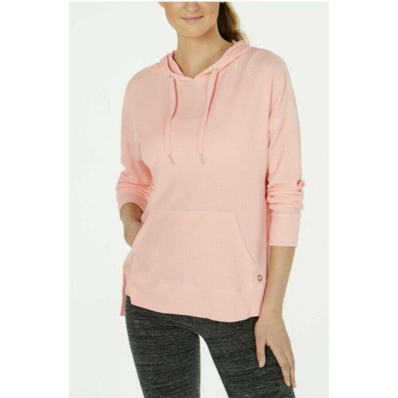 Calvin Klein Performance Long Sleeve Waffle Knit Peach Pullover Women’s Hoodie - Picture 1 of 7